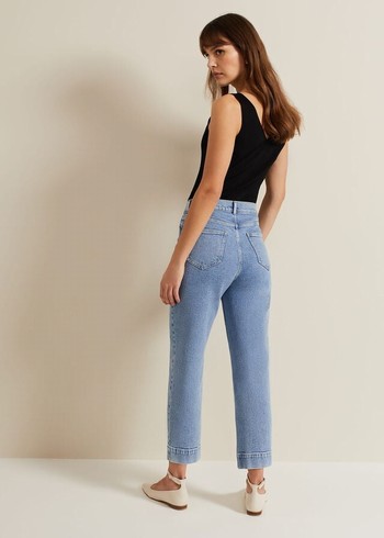 Phase Eight Lexi Mid Wash Crop Straight Trousers Wash USA | 0325746-SG